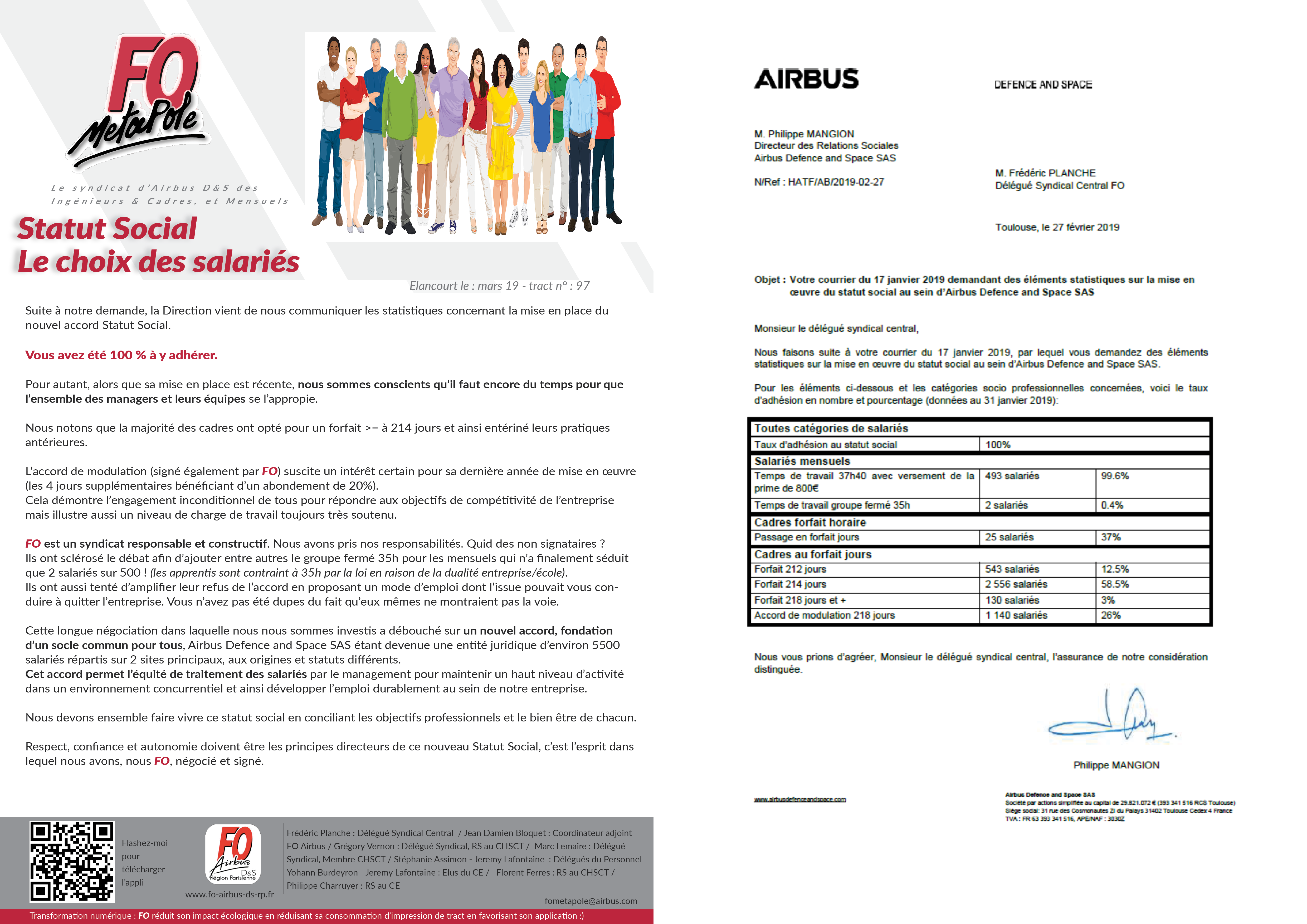 politique salariale pluriannuelle Direction Airbus FO Airbus Def & Space